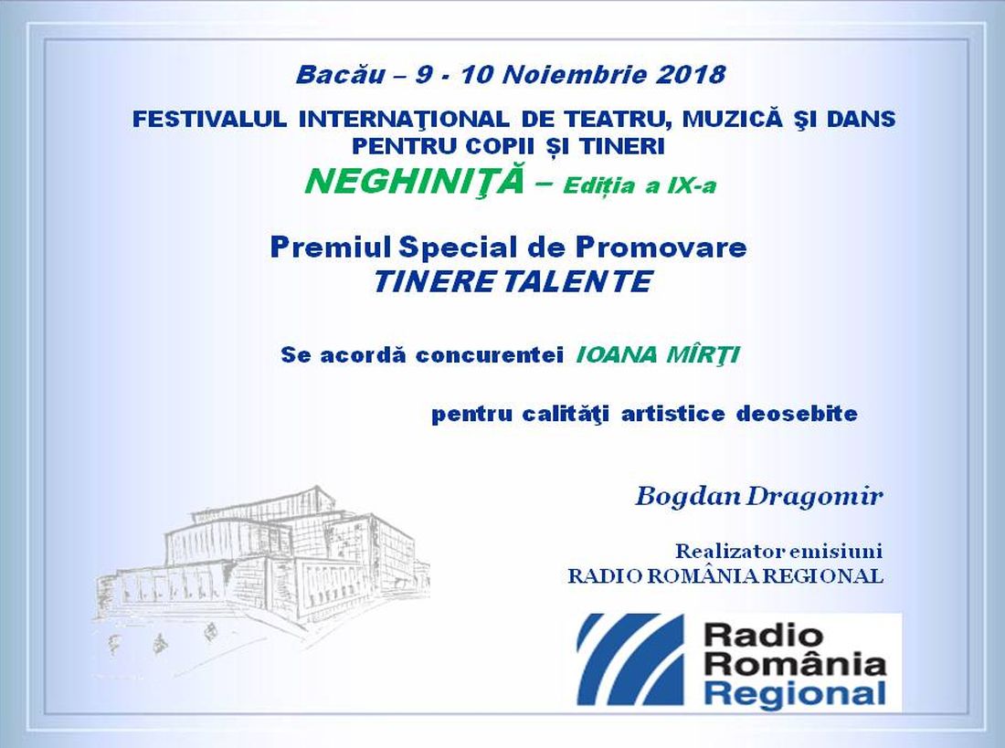 diploma Neghinita-Tinere Talente- interpret. 2018.RRR.1100