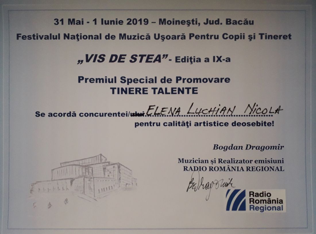 Diploma Premiul Tinere Talente Vis de Stea 2019.1100 (Foto by Bogdan Dragomir)