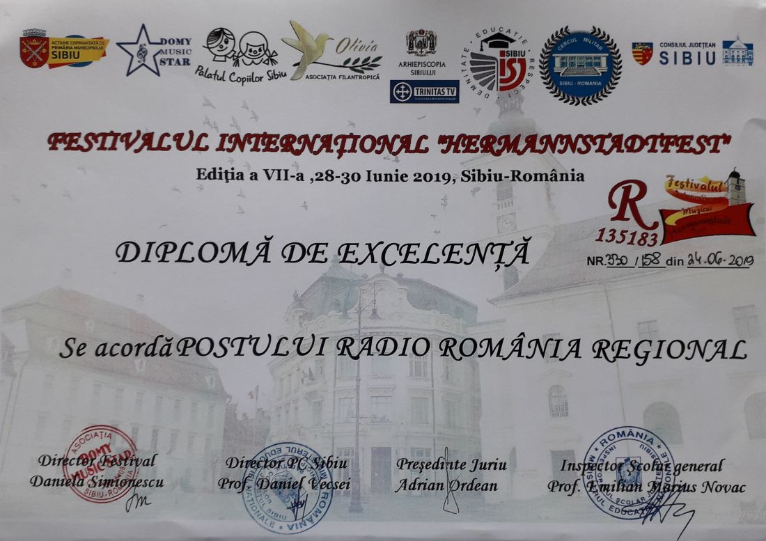 20190925_111307.Diploma de Excelenta Radio Romania Regional de la Hermannstadtfest2019 (foto by Bogdan Dragomir)