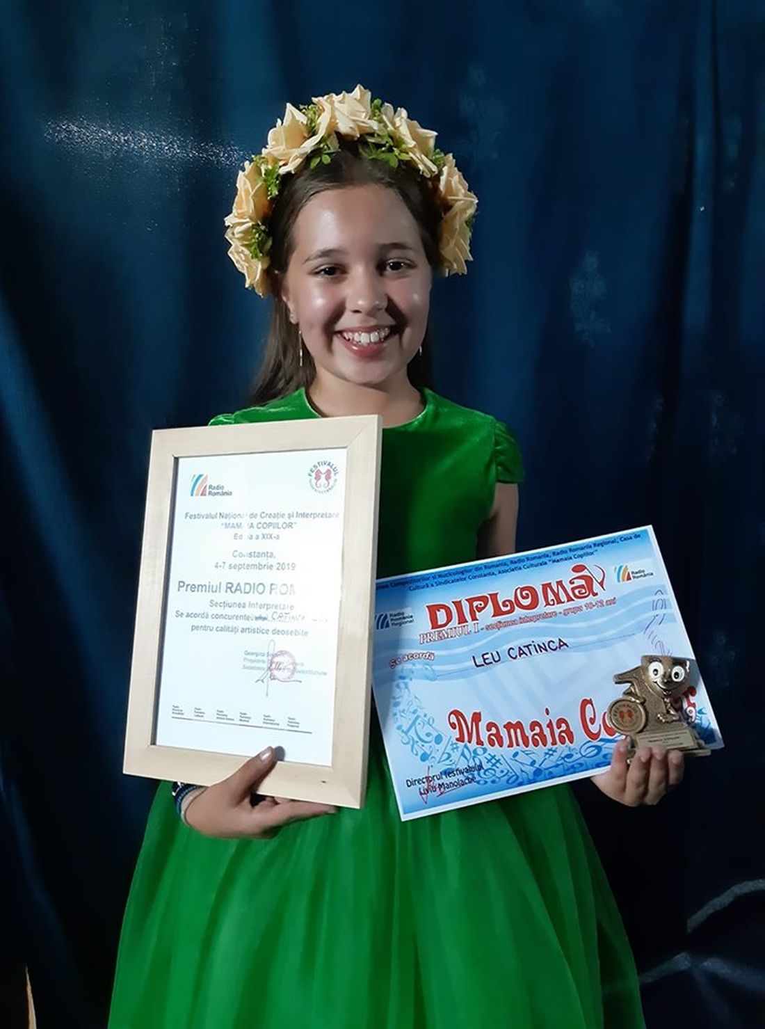 Catinca Leu - Premiul Radio Romania - Interpretare si Premiul I Grupa de varsta 12-14 la Mamaia Copiilor 2019.1100 (foto arh. pers. Catinca Leu)